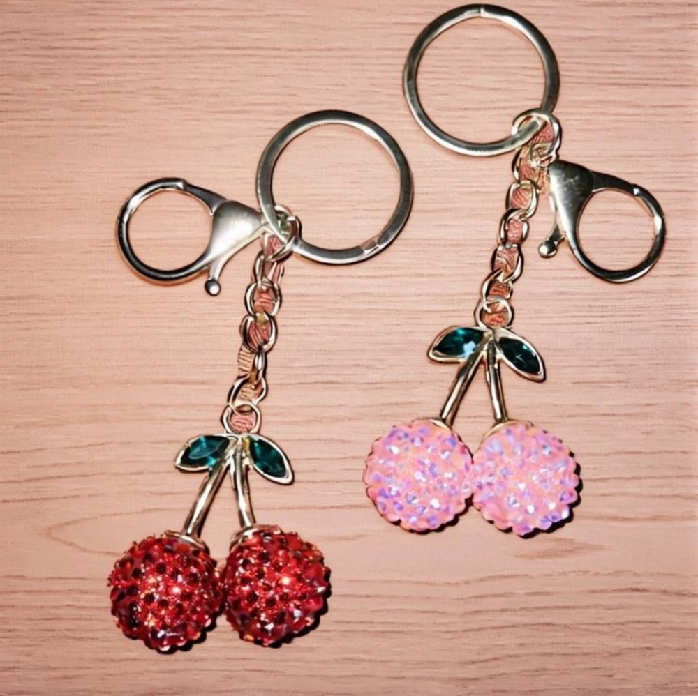 CHERRY Sparkly Charm/Keyring  (1 pc) - Picture 2 of 2